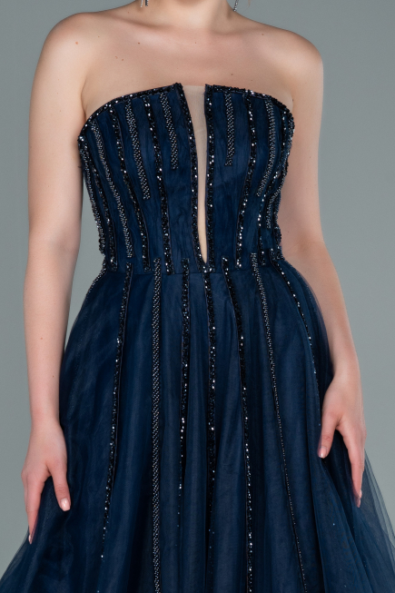 Haute Couture Longue Bleu Marine ABU2378
