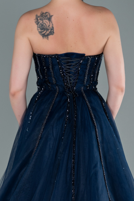 Haute Couture Longue Bleu Marine ABU2378
