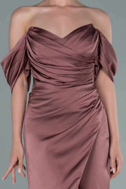 Robe de Cérémonie Midi Satin Vison ABK1404