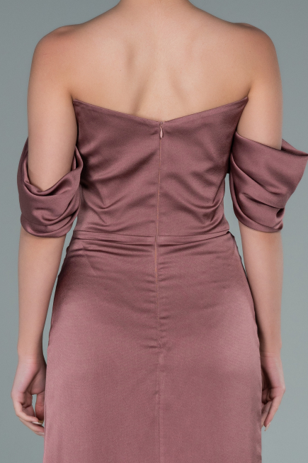 Robe de Cérémonie Midi Satin Vison ABK1404
