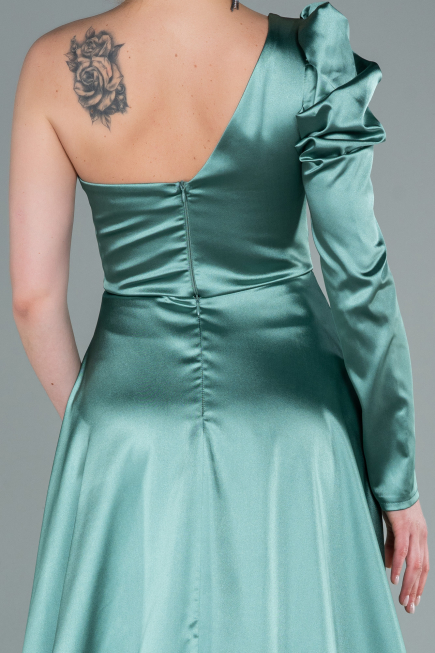 Robe De Soirée Satin Longue Menthe ABU1715