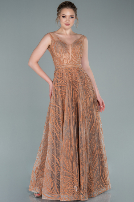 Robe de Soirée Longue Or ABU2418