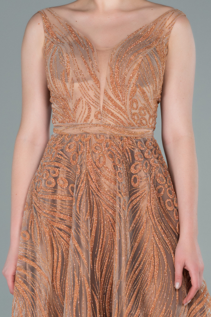 Robe de Soirée Longue Or ABU2418