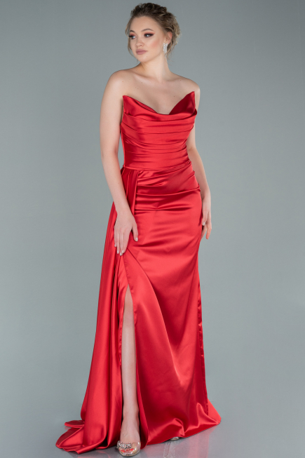 Robe de Soirée Longue Rouge ABU370