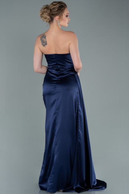 Robe de Soirée Longue Bleu Marine ABU370