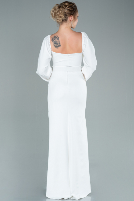 Robe Queue de Poisson Longue Blanc ABU2280