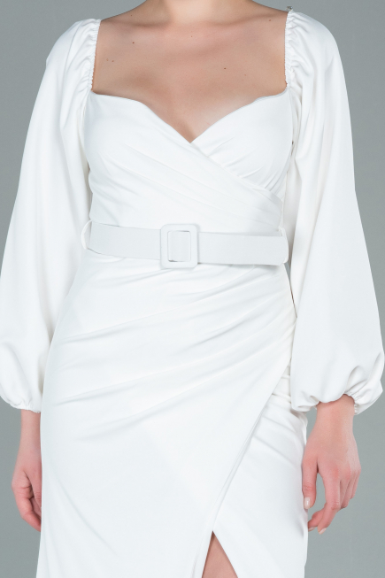 Robe Queue de Poisson Longue Blanc ABU2280