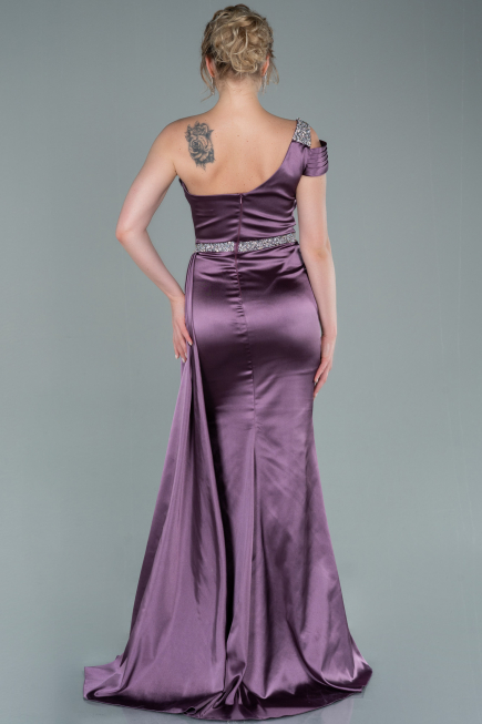 Robe de Soirée Longue Satin Lavande ABU2363