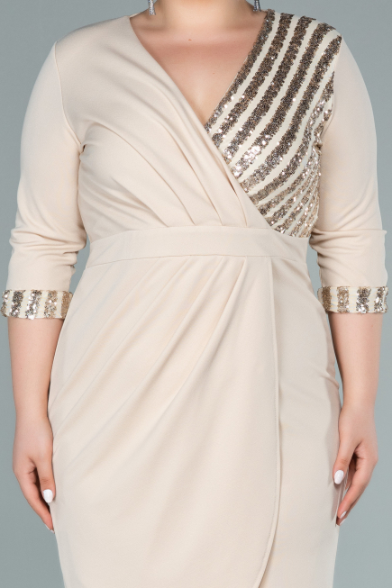 Robe De Soirée Grande Taille Courte Or ABK1325