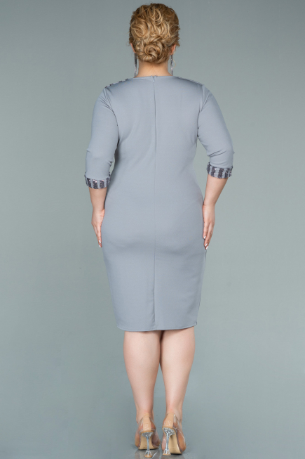 Robe De Soirée Grande Taille Courte Gris ABK1325