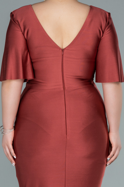 Robe Grande Taille Longue Brique ABU2441