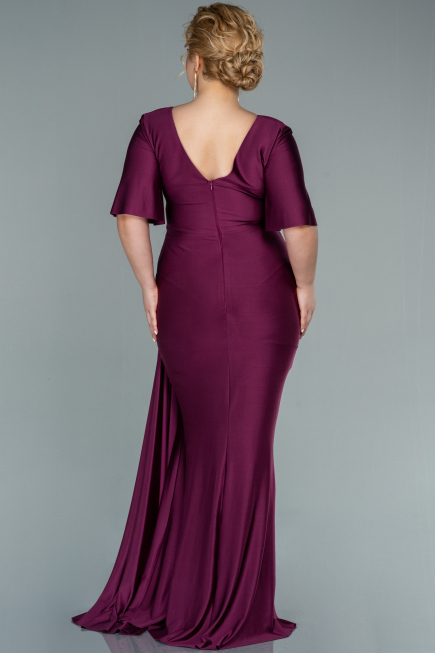 Robe Grande Taille Longue Couleur Cerise ABU2441