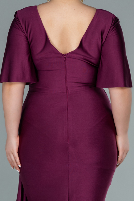 Robe Grande Taille Longue Couleur Cerise ABU2441
