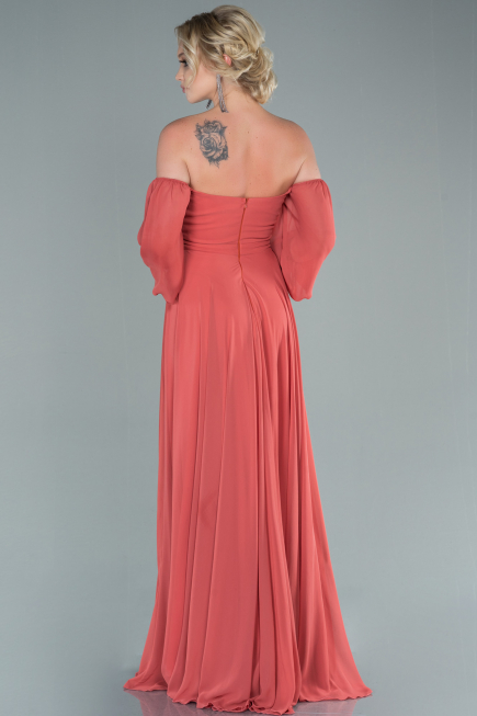 Robe de Soirée Longue Mousseline Pelure D'oignon ABU2457