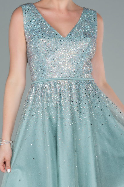 Robe de Cérémonie Courte Turquoise ABK1451