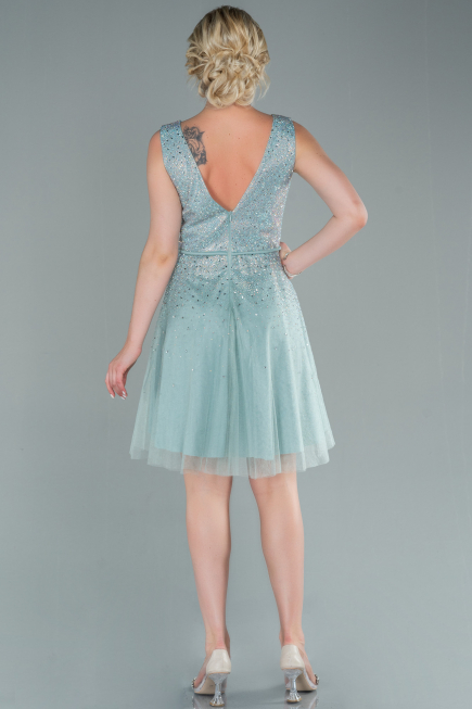 Robe de Cérémonie Courte Turquoise ABK1451