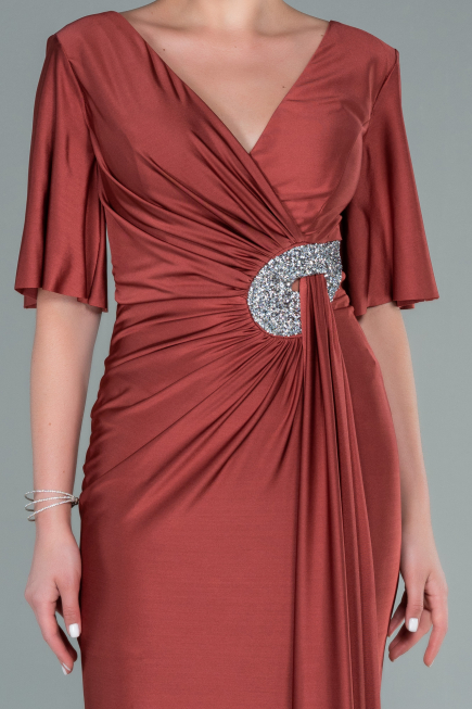 Robe de Soirée Longue Marron clair ABU2443