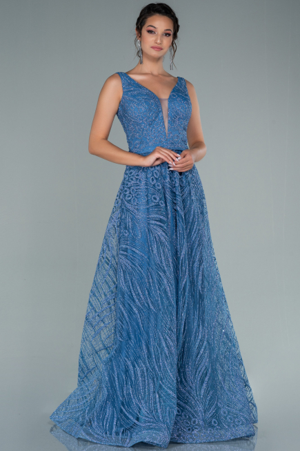 Robe de Soirée Longue Indigo ABU2418