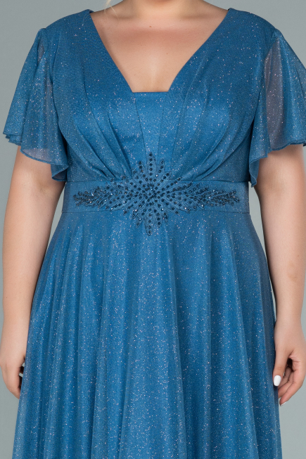 Robe de Soirée Grande Taille Longue Indigo ABU2498