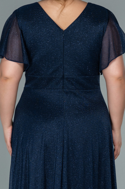 Robe de Soirée Grande Taille Longue Bleu Marine ABU2498