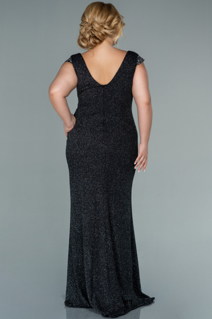 Robe de Soirée Grande Taille Longue Anthracite ABU2438