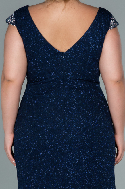 Robe de Soirée Grande Taille Longue Bleu Marine ABU2438