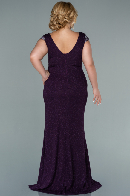 Robe de Soirée Grande Taille Longue Violet ABU2438