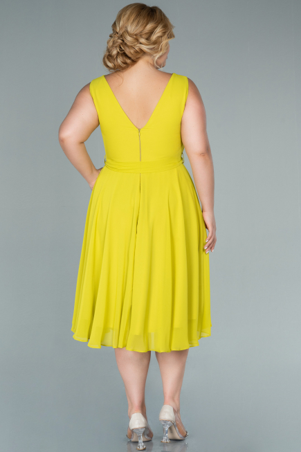 Robe Grande Taille Midi Mousseline Pistache vert ABK1467