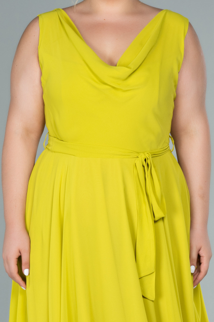 Robe Grande Taille Midi Mousseline Pistache vert ABK1467
