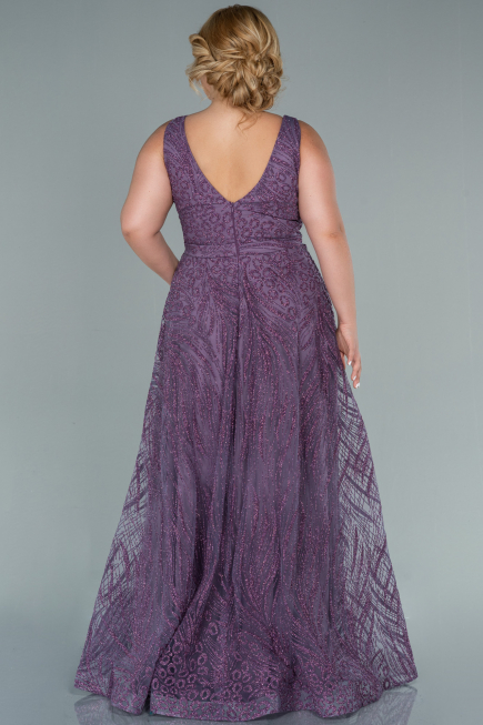 Robe de Soirée Grande Taille Longue Lavande ABU2501