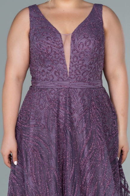 Robe de Soirée Grande Taille Longue Lavande ABU2501