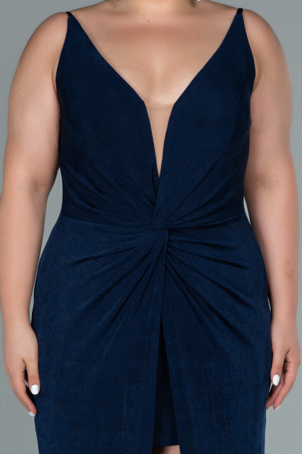 Robe Grande Taille Longue Bleu Marine ABU2502