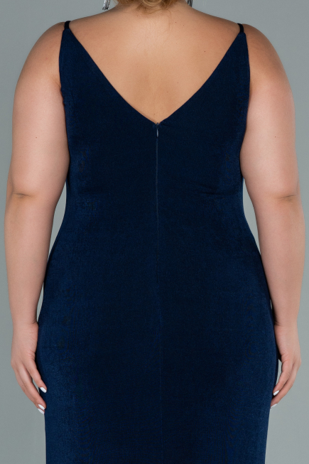 Robe Grande Taille Longue Bleu Marine ABU2502
