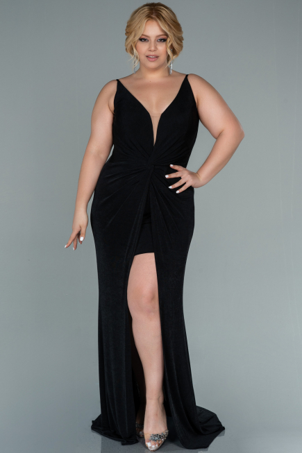 Robe Grande Taille Longue Noir ABU2502