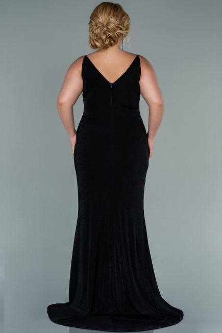 Robe Grande Taille Longue Noir ABU2502