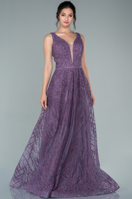 Robe de Soirée Longue Lavande ABU2418