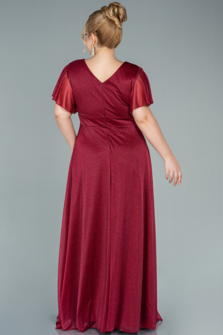 Robe De Soirée Grande Taille Longue Rouge Bordeaux ABU2498