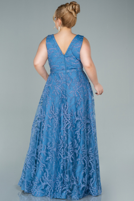 Robe de Soirée Grande Taille Longue Indigo ABU2537
