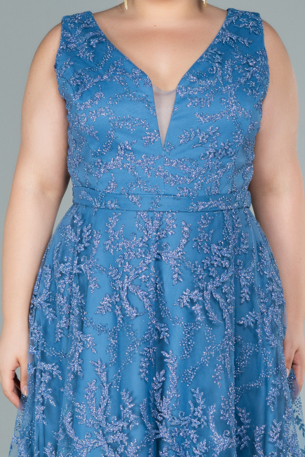Robe de Soirée Grande Taille Longue Indigo ABU2537