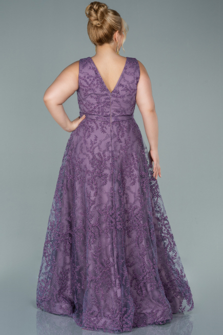 Robe de Soirée Grande Taille Longue Lavande ABU2537