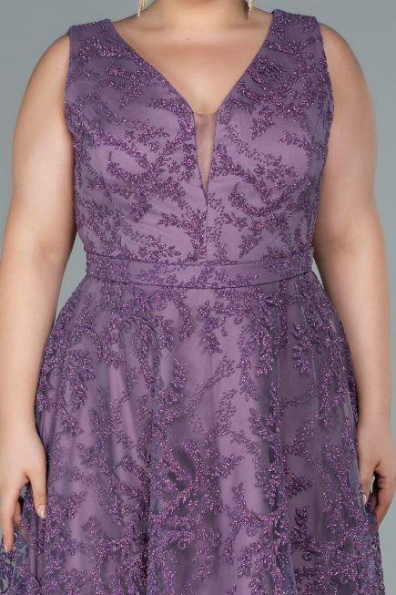 Robe de Soirée Grande Taille Longue Lavande ABU2537
