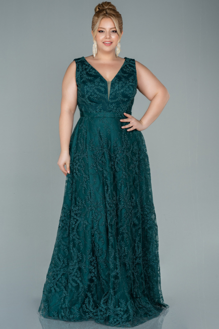 Robe de Soirée Grande Taille Longue Émeraude ABU2537