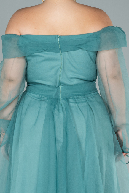 Robe Grande Taille Longue Turquoise ABU1535