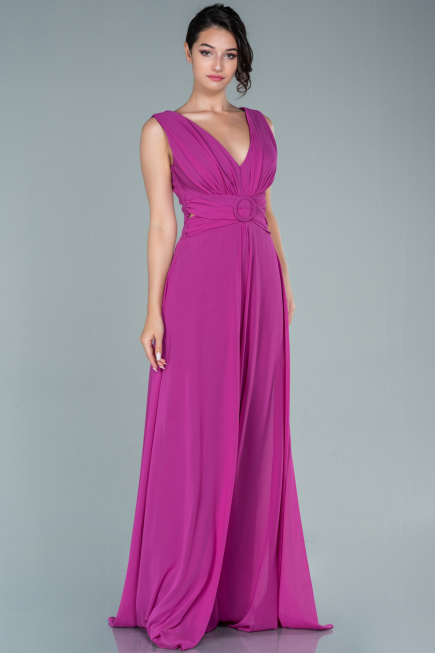 Robe De Cérémonie Mousseline Fushia ABT075