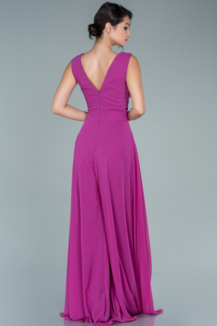 Robe De Cérémonie Mousseline Fushia ABT075