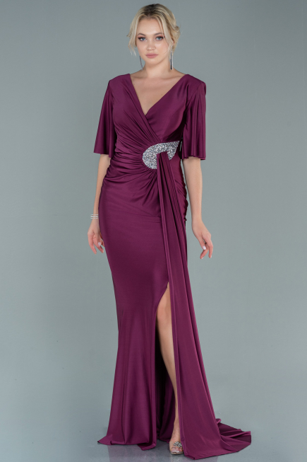 Robe De Soirée Longue Couleur Cerise ABU2443
