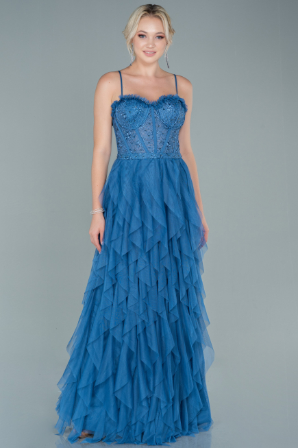 Robe de Soirée Longue Indigo ABU2552