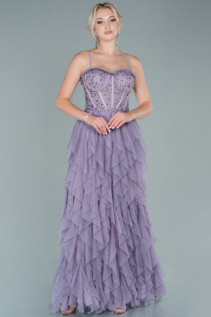 Robe de Soirée Longue Lavande ABU2552