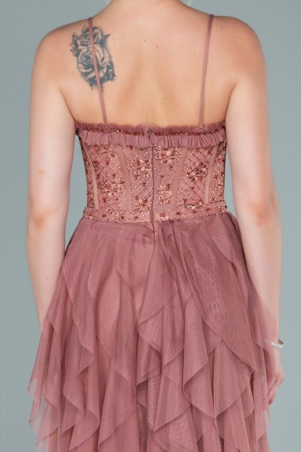 Robe de Soirée Longue Marron clair ABU2552