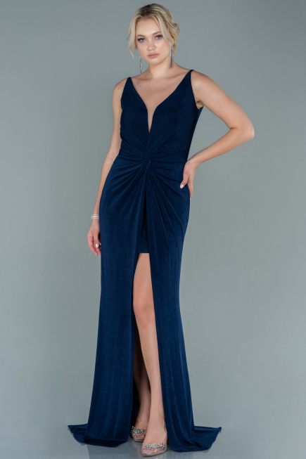 Robe de Soirée Longue Bleu Marine ABU2496